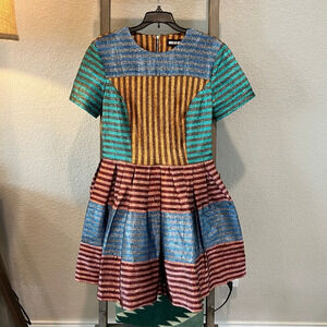 House of Holland women’s metallic striped party dress size US6